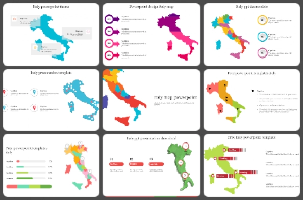Italy Map Powerpoint Templates